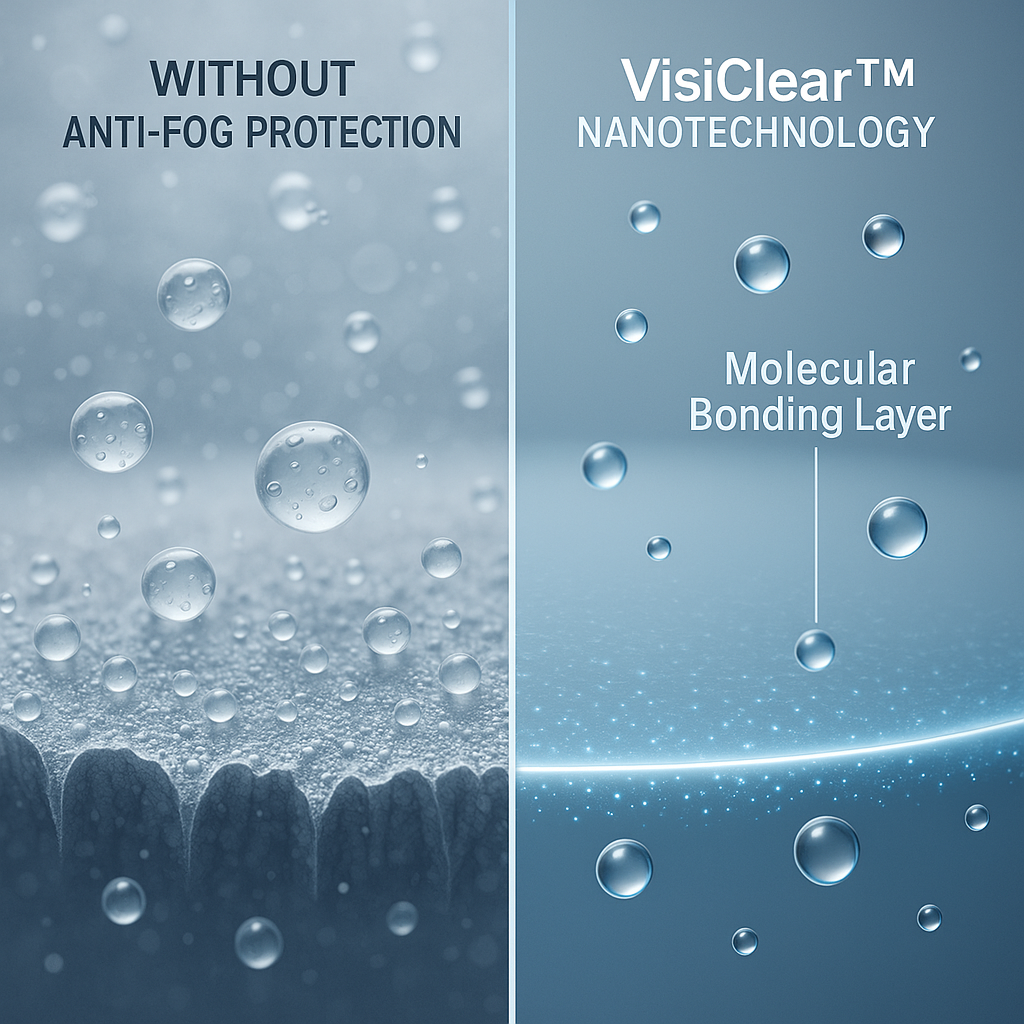 Side-by-side comparison showing foggy lens wi
