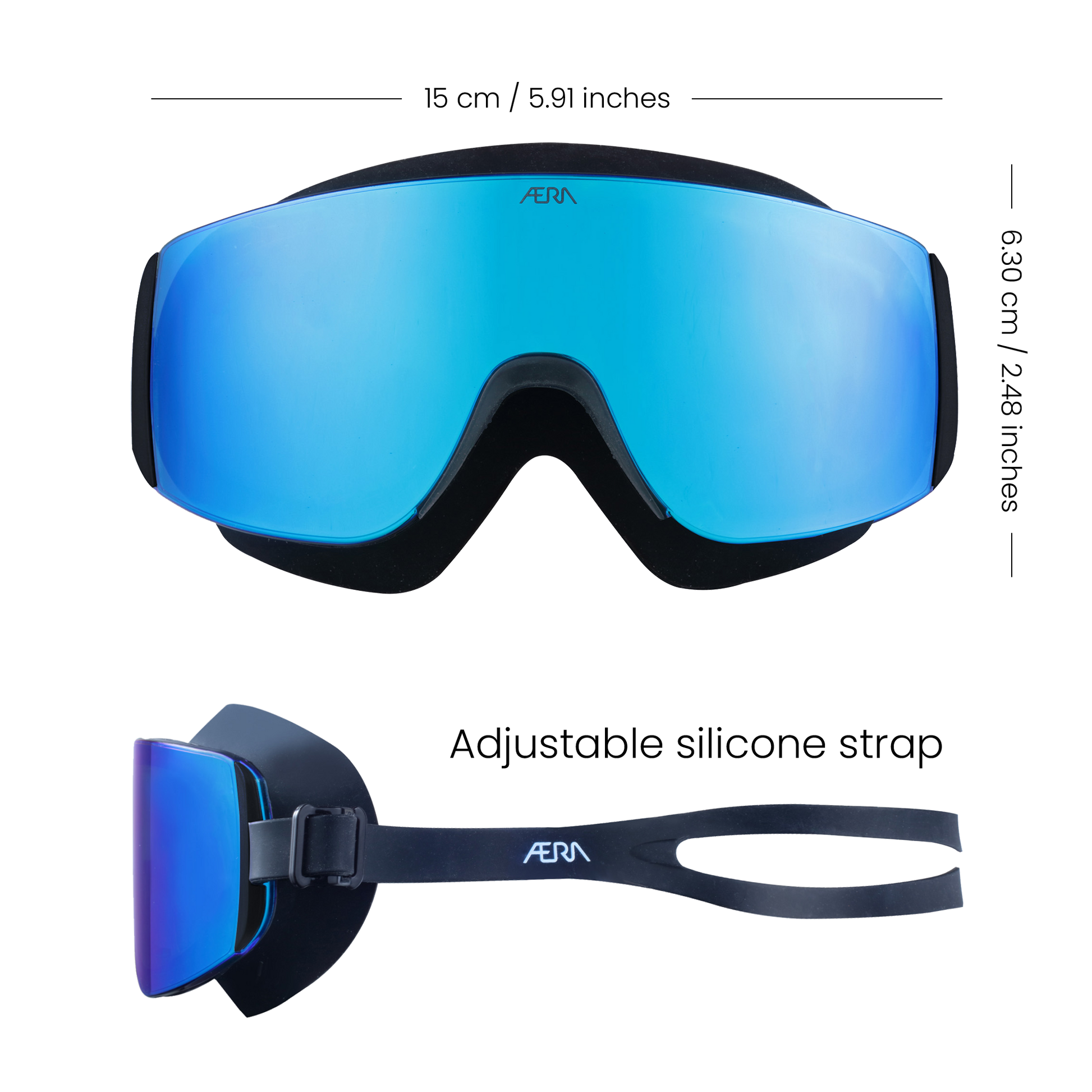 mr steele goggles ÆRA Frameless Ultralight Blue Steel – Watersports Swim Goggle With Nanotech | Anti Fog, UV Protection