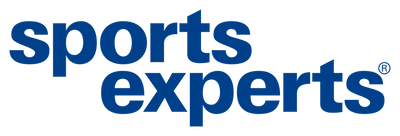 Logo of sports experts with blue text on a white background